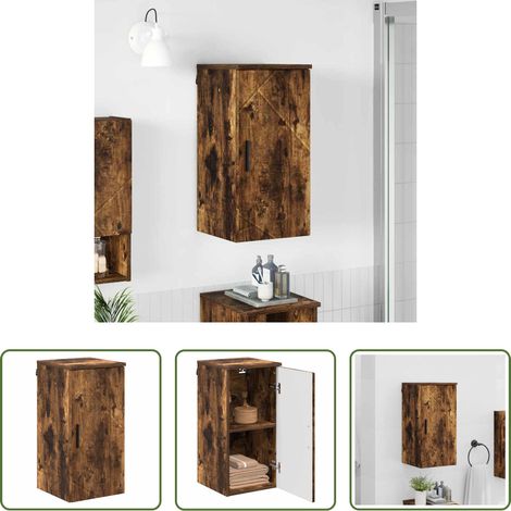 Holzschrank - Badezimmerschrank mit Tür Geräucherte Eiche 30 x 31,5 x 61 cm (1/5)