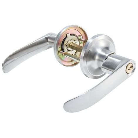 Poignée de porte à levier en alliage de zinc – Serrure intérieure sans clé pour salle de bains ou chambre, design moderne et discret (1/4)