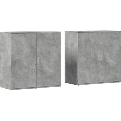 Credenza buffet cassettiera mobile contenitore organizer cucina soggiorno soggiorni set da 2 79 x 38 x 80 cm derivati del legno grigio 020036869