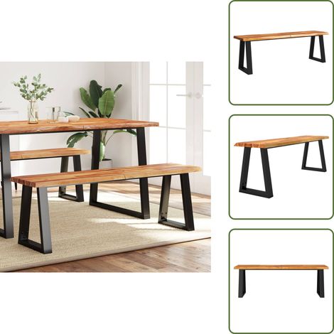 Bank Baumkante 140 cm Massivholz Akazie - Esszimmerbank - Holzbank - Flurbank - Akasienholzbänkchen - Wohnzimmersitzgelegenheit (1/5)