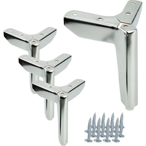Juego de 4 patas para mueble Anchor Loft cromo plata altura 12 cm (1/5)