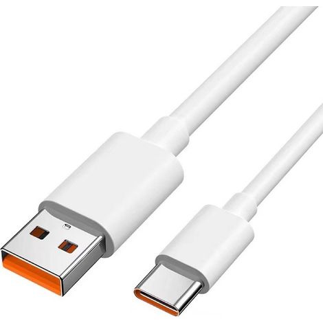 Cable Usb Vers Type C - 100 Cm - Charge Rapide Jusqu'à 65 W - Compatible Avec Smartphones Et Tablettes - 1 Pièce (1/5)