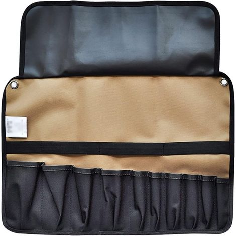 JSSEVN - 10-Pocket Roll-Up Tool Bag, Portable Tool Pouch, Roll-Up Tool Case, Wrench Storage Bag, Canvas Organizer (1/5)