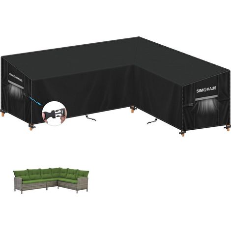 Gartenmöbel Abdeckung L Form Wasserdicht für Ecksofa & Lounge, 250x190cm (1/5)