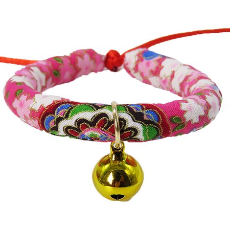 Collier Pour Chien Et Chat - Tissu Imprimé Avec Nœud Papillon Amovible Et Clochette - Réglable Pour Animaux De Compagnie - Taille M (1/2)