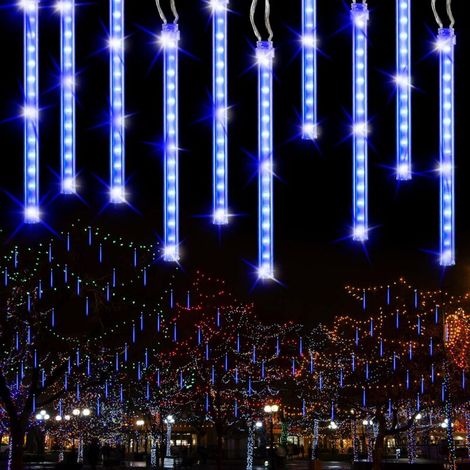 Weihnachtslichterkette für den Außenbereich, 30 cm, 10 Röhren, 240 LEDs, wasserdicht (IP44), ideal für Baumdekoration, Hochzeiten, Partys, Garten und drinnen, blau (1/5)