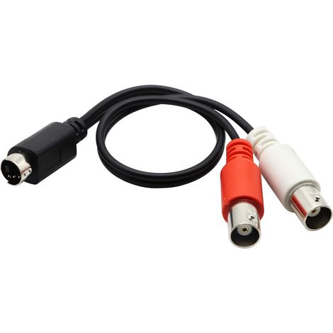 Câble d'extension répartiteur en Y 4 Broches Mini DIN S-Vidéo mâle vers 2 BNC Femelle. Transmission de Signal vidéo pour appareils tels Que Les oscilloscopes et Les moniteurs (26 cm) (1/5)