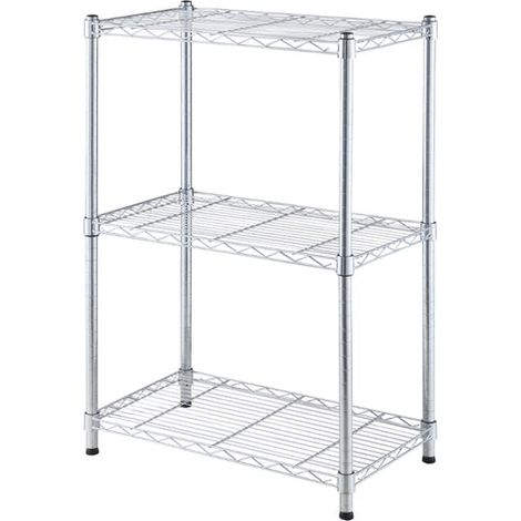 Carrello America Scaffale in Metallo Acciaio Filo Cromato 3 Piani 36x61x83 H (1/5)