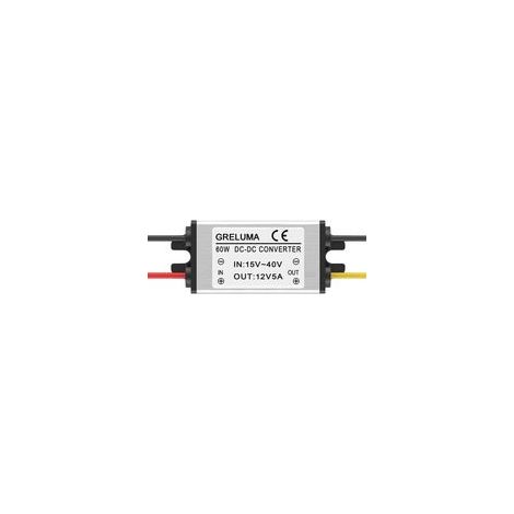 1Pc DC 24v à 12v Convertisseur Abaisseur Réducteur Régulateur 5A 60W Adaptateur d'alimentation pour Système Solaire De Véhicule De Camion De Voiture (Entrées DC 1540V)