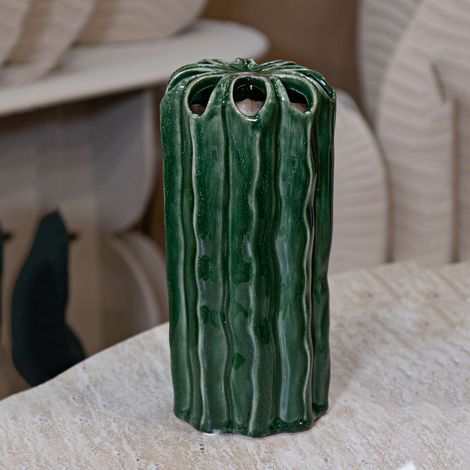 Vaas Basi, Ontwerp met Cactus, Groen,