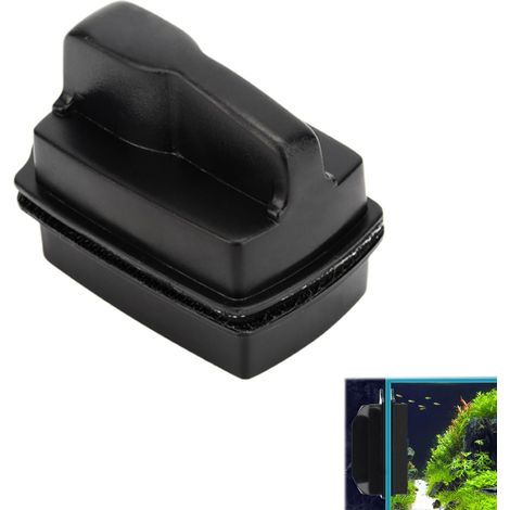 1 Brosse magnétique, nettoyage double face, plastique durable, pour aquarium verre 0,5 cm
