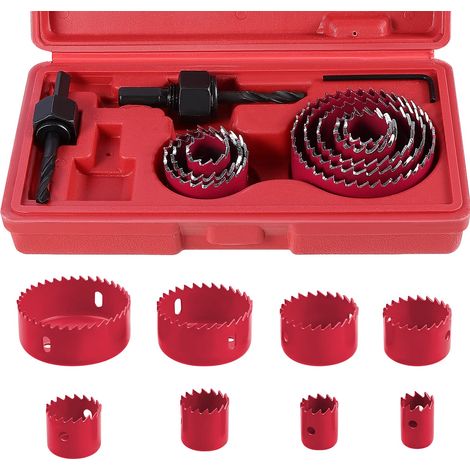 11 Pcs Kit Scies Cloches bi métal en Acier Carbone 19-64mm Scie Cloche Coffret pour Bois, Plaque de Plâtre et - MMCD-ZGL-05369 (1/5)