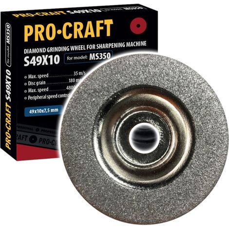 Disco de diamante Procraft S49X10 de 49 x 10 x 7,5 mm para el afilador universal MS350 (1/2)