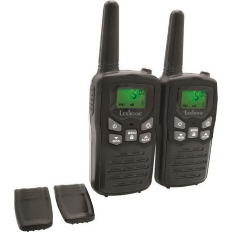 Talkie-Walkies LEXIBOOK noirs - Portée 8 km - Fonction Moniteur - Lampe de poche intégrée (1/3)