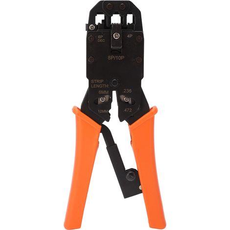 Pince à sertir réseau HT 200R - Outil multifonction à cliquet haute efficacité, dénudeur et pince de sertissage pour câbles réseau (1/5)
