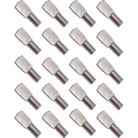 20Pcs Taquet Etagere, Support d'Étagère Étagère Broches Cheville Etagere Supports de Plaque en Métal Nickelé pour Armoire Bureau Accessoires - 5mm19mm (1/5)