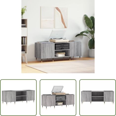 Vinylschrank - Plattenschrank Grau Sonoma 121x38x48 cm Holzwerkstoff (1/5)