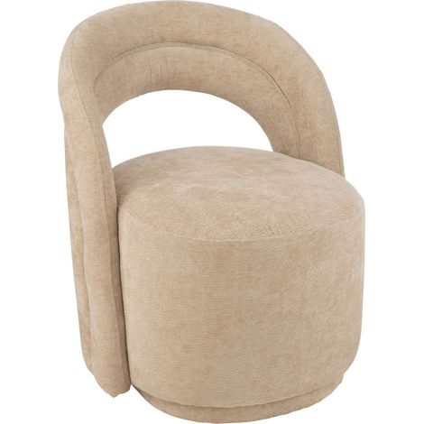Petit fauteuil 64x66x80 cm en tissu doux beige - TESTI