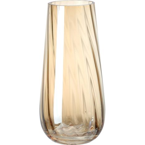 Grand vase moderne en verre ambré de 24,9 cm de hauteur pour fleurs, centres de table et accents décoratifs – Grand vase pour plantes pour bureau et décoration de table (1/5)