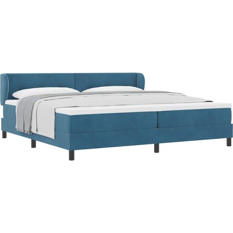 Maison Exclusive - Letto a molle con testiera Blu scuro 200 x 200 cm Velluto (1/5)