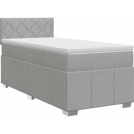 Maison Exclusive - Letto box spring con materasso Grigio Chiaro 90 x 200 cm (1/5)