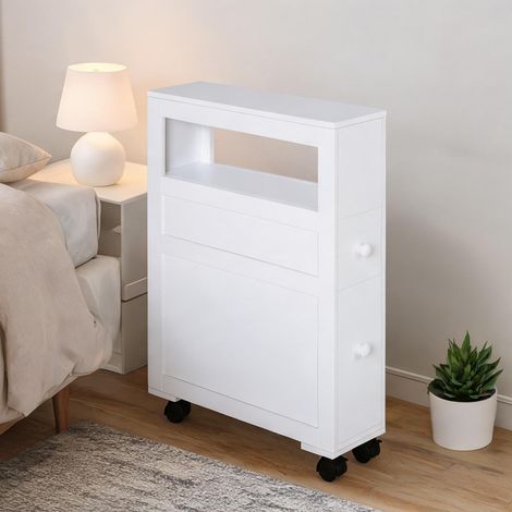 Armoire de rangement blanc en MDF 52 x 16 x 71,5 cm (1/5)