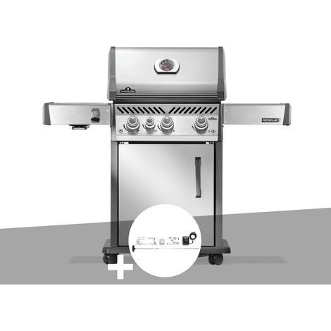 Barbecue à gaz Rogue PRO inox 3 brûleurs + 1 sizzle zone + Rôtissoire - Napoléon