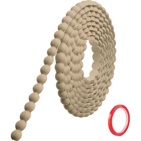 Moulure Murale Décorative Adhésive Couleur Bois 3M x 15mm Moulure en PVC Flexible avec Bordure Perlée 3D, Baguette de Finition Hydrofuge et À Peindre pour Mur, Cadre de Miroir et Bords (1/5)