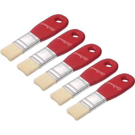 5 Pcs Pinceau Plat d'une Largeur De 1 Pouce pour Peinture Rouge (1/5)