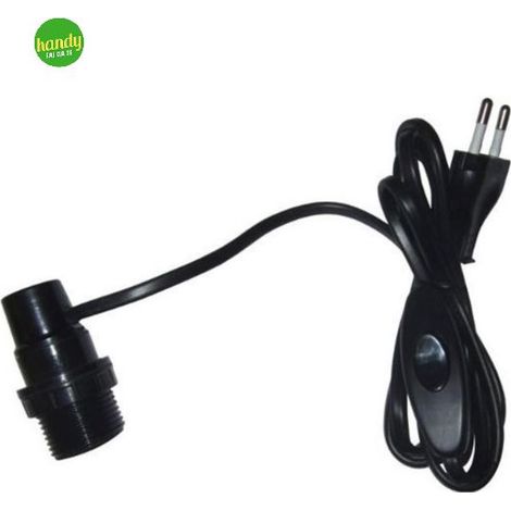 Portalampada Electraline E27 spina lat. nero
