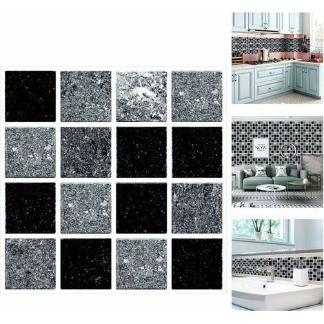 Adhesivos para azulejos de baño y cocina, impermeables, adhesivos autoadhesivos para azulejos de pared, adhesivos para azulejos decorativos, tamaño (10x10cm, 30 piezas) (1/5)