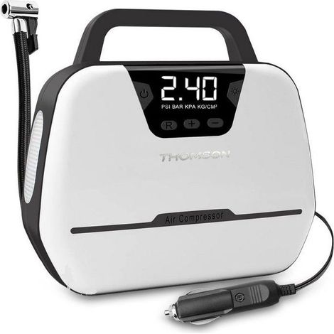 COMPRESSEUR D'AIR - THOMSON - 12V - ECRAN DIGITAL LCD - LAMPE DE TRAVAIL INTÉGRÉE - PRESSION MAXIMALE 150PSA (1/3)