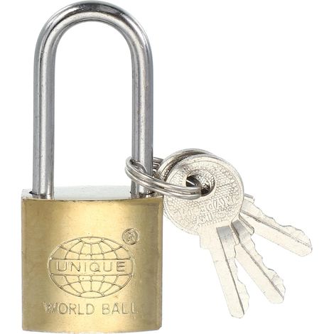 Cadenas en acier inoxydable 2,4" Cadenas à anse longue avec 3 clés (1/5)
