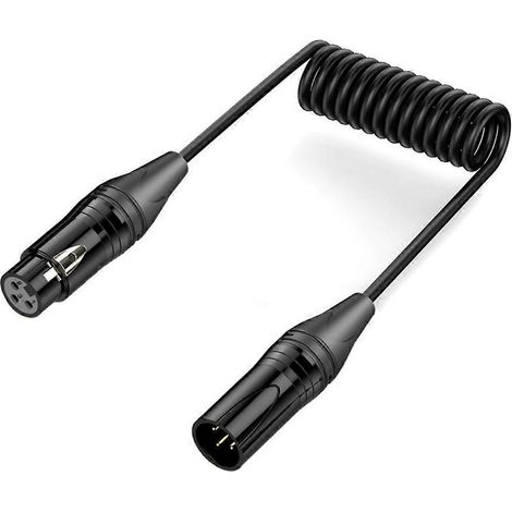 Câble XLR mâle vers femelle 3 broches pour microphone, adaptateur audio noir (1/5)