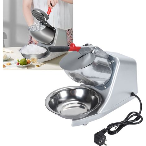Tritaghiaccio elettrico da 300 W, 2200 giri/min, 65 kg/h, per ghiaccio in polvere, in acciaio inossidabile, per uso domestico e commerciale. (1/4)