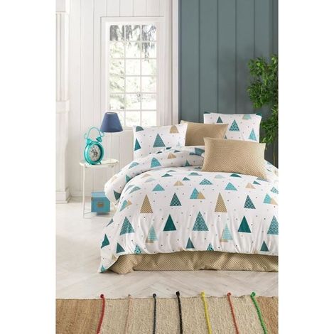 Bettwäsche - 1 Bettbezug 220 x 240 cm + 2 Kissenbezüge 60 x 60 cm - 65% Baumwolle, 35% Polyester - Weiß