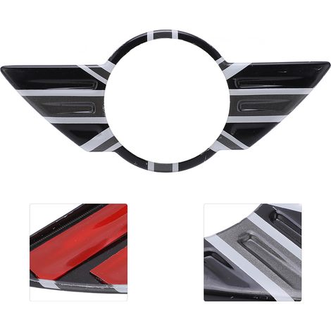 Convient pour les décorations d'emblèmes avant et arrière BMW Mini, les autocollants/couvertures de carrosserie de voiture Countryman (emblème de taille moyenne [Union Jack noir et blanc]). (1/5)