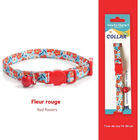 Collier pour chat avec clochette - Sécurité anti-étranglement - Couleurs tendance - Convient aux chats ayant un tour de cou de 15 à 30 cm