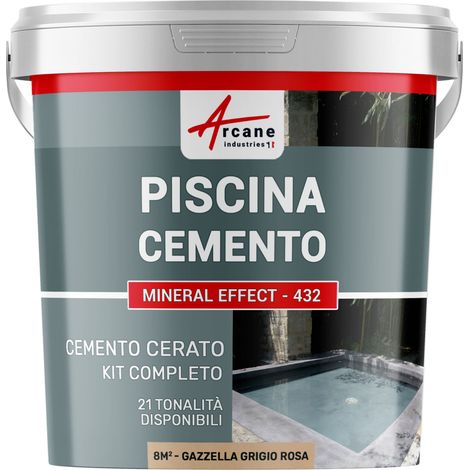 Kit microcemento color grigio topo per piscina in calcestruzzo - 8 m² Gazzella Grigio Rosa - ARCANE INDUSTRIES