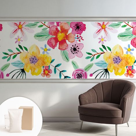 Carta Da Parati - Murale Alla Moda Decorazione - Camera Da Letto - Con Colla Gratuita Freschezza floreale 250x104 cm (1/5)