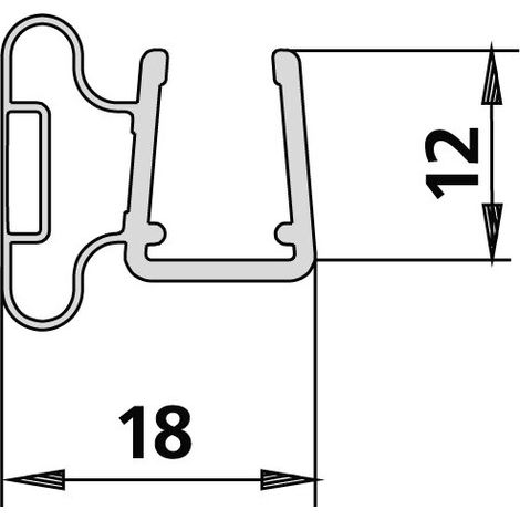 Kermi 6031610F126504 Aimant pour porte battante 2050 mm