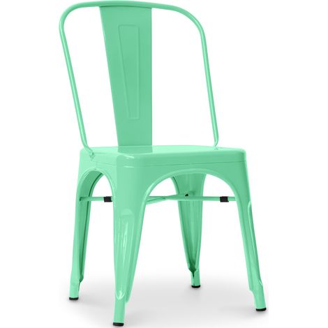 Sedia da pranzo in acciaio - Design industriale - Nuova edizione - Stylix Menta (1/5)