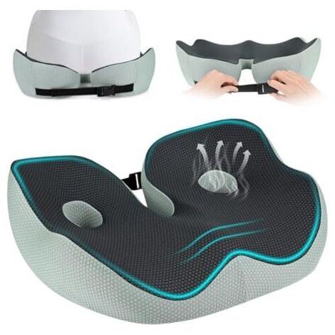 Coussin Coccyx Orthopédique en Mousse à Mémoire, Coussin Ergonomique Assise en Forme de U pour Soulager Le Coccyx, Coussine pour Chaise de Bureau, Voiture, Fauteuil Roulant