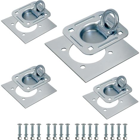 Anneaux D'arrimage en D,Crochet Arrimage en D Traction,4PCS Anneau de Corde de Remorque encastré en Acier Inoxydable,Portant 2270Kg,pour Sécuriser L’Ancrage des Bateaux,Cargaisons,Camions,Fourgonnette