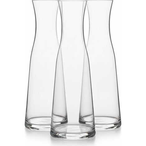 Set di 3 piccole Caraffe in Vetro Professionale UN QUARTO DI LITRO bottiglia 25cl Moderna elegante Brocca bottiglia anche come porta fiori da Tavola ristoranti hotel eleganza Design MADE IN ITALY