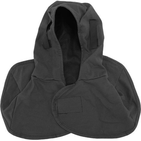 Cagoule de soudage ignifuge en coton avec drapé épaules/cou – protection complète tête, unisexe, gris (1/5)