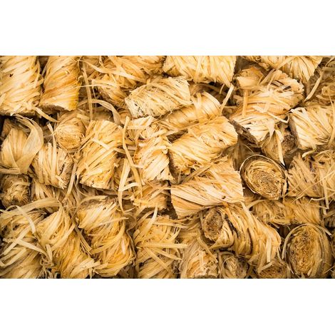 Allume-feu écologique en fibre de bois naturelle – Briquettes en copeaux pour poêle, barbecue, four à pizza et fumoir (lot de 200) (1/5)