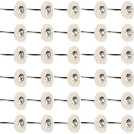 30 mini-brosses plates pour le travail du bois, outils de polissage pour enlever la rouille, la corrosion et la peinture, en crin de mouton (1/5)