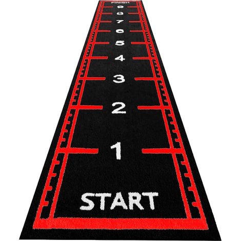 Pista sprint in erba artificiale - 10 x 1 metro - Nero / Rosso - 17 mm
