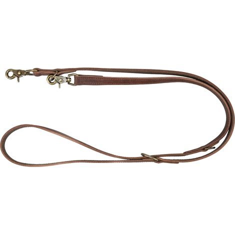 Laisse V en cuir Rustic pour chien – Marron foncé – 2 m/20mm foncé (1/5)